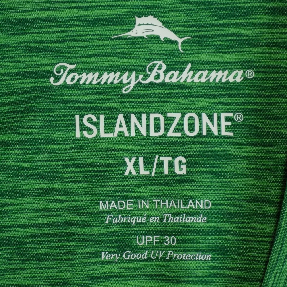Tommy Bahama IslandZone T-Shirt Mens XL Green Heather UPF 30 EUC - Picture 5 of 6